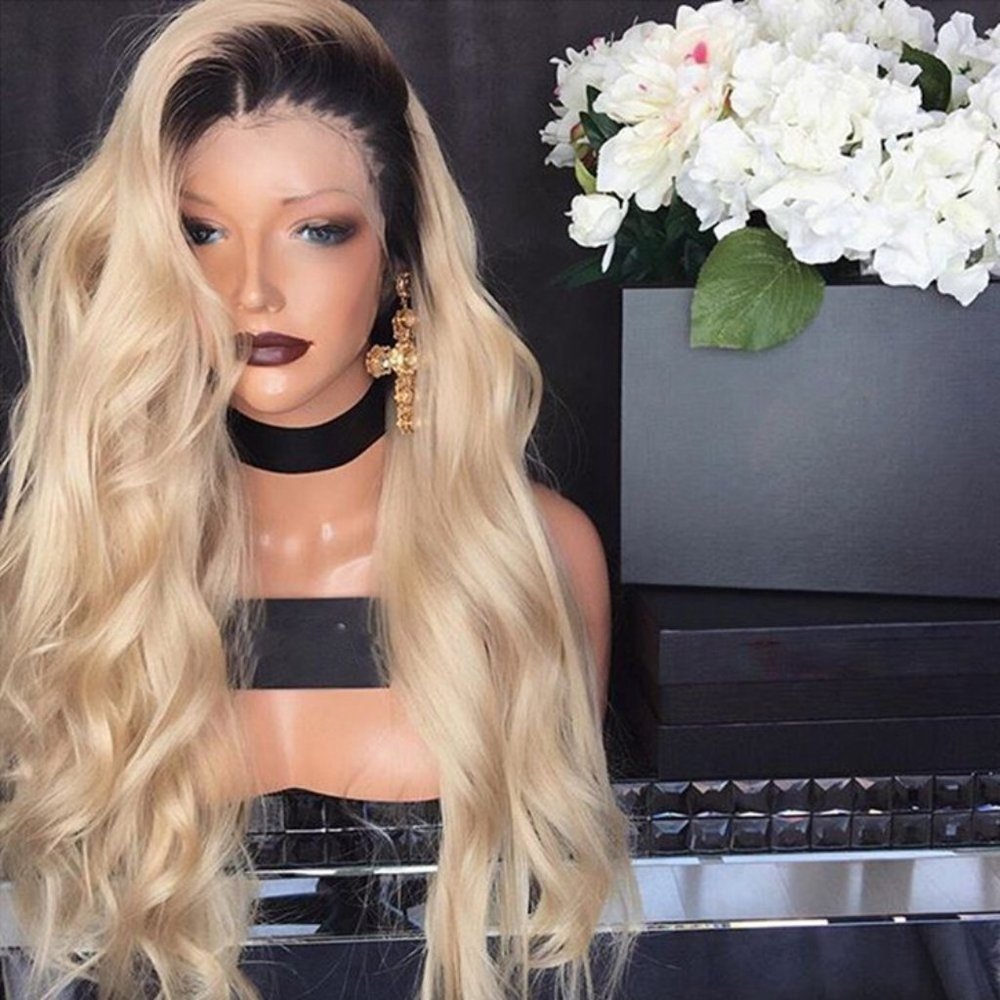 Ladies long blonde hair wig
